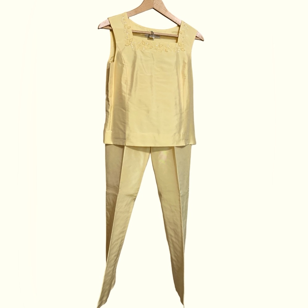Light ( Pale Yellow)Sleeveless Silk Jumpsuit